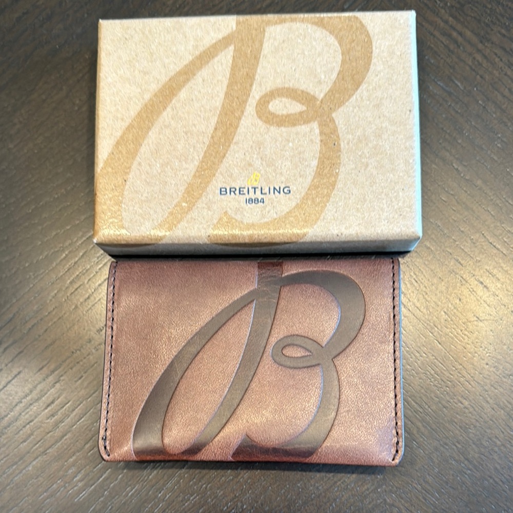 Breitling Brown Leather Card Holder New with Box